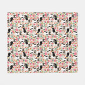 Corgi Florals Fleecedecke (Vorderseite (Horizontal))