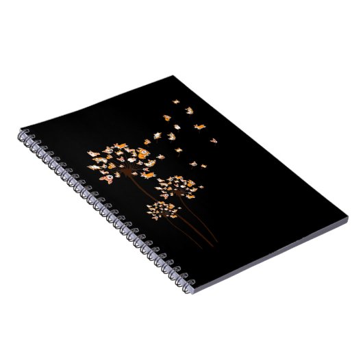 Corgi Flower Fly Dandelion Cute Dog Lover Notizblock (Rechte Seite)