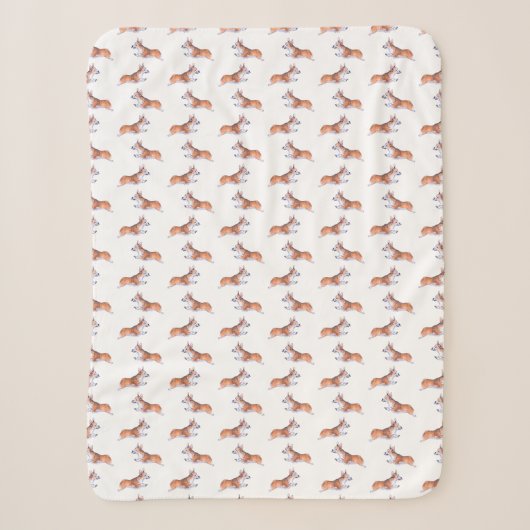 Corgi-Flugersumie-Muster Sherpadecke (Vorderseite)