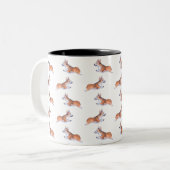 Corgi-Flugeruch Zweifarbige Tasse (Vorderseite Links)