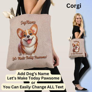 Corgi - Fügen Sie den Namen des Hundes hinzu, ände Tasche