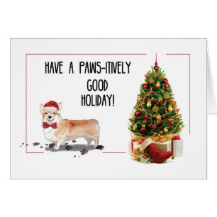 Corgi Funny Christmas Dog mit Tree