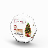 Corgi Funny Christmas Dog mit Tree Fotoblock (Rechts)