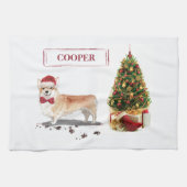 Corgi Funny Christmas Dog mit Tree Geschirrtuch (Horizontal)