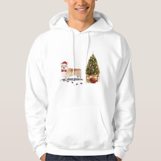 Corgi Funny Christmas Dog mit Tree Hoodie (Vorderseite)