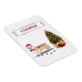Corgi Funny Christmas Dog mit Tree Magnet
