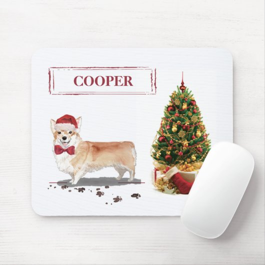 Corgi Funny Christmas Dog mit Tree Mousepad (Mit Mouse)