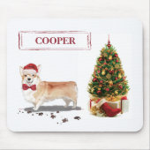 Corgi Funny Christmas Dog mit Tree Mousepad (Vorne)