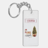 Corgi Funny Christmas Dog mit Tree Schlüsselanhänger (Vorderseite links)