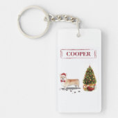 Corgi Funny Christmas Dog mit Tree Schlüsselanhänger (Vorderseite)