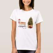 Corgi Funny Christmas Dog mit Tree T-Shirt (Vorderseite)