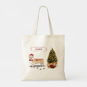 Corgi Funny Christmas Dog mit Tree Tragetasche (Rückseite)
