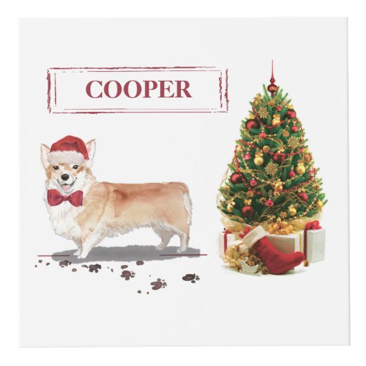 Corgi Funny Christmas Dog mit Tree Würfel (Rechts)