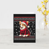 Corgi Funny Ugly Buffalo Karierte Weihnachtsmannmü Karte (Gelbe Blume)