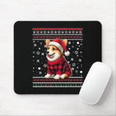 Corgi Funny Ugly Buffalo Karierte Weihnachtsmannmü Mousepad (Mit Mouse)