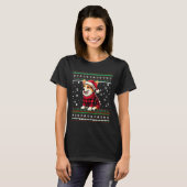 Corgi Funny Ugly Buffalo Karierte Weihnachtsmannmü T-Shirt (Vorne ganz)