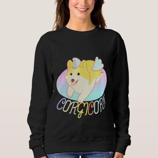 Corgi für Kinder Mädchen Corgicorn Unicorg Dog Sweatshirt (Vorderseite)