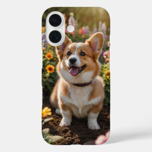 Corgi Garden Fun iPhone 16 Hülle