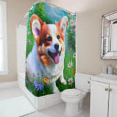 Corgi-Garten Duschvorhang (Beispiel)