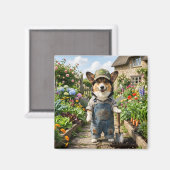 Corgi-Gärtner Magnet (Vorderseite/Rückseite)