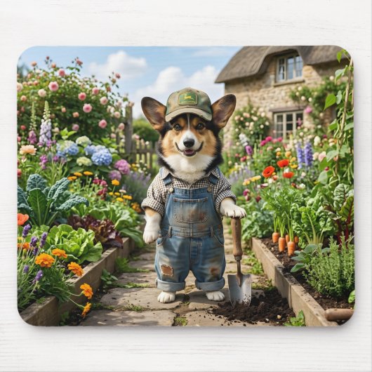 Corgi-Gärtner Mousepad (Vorne)