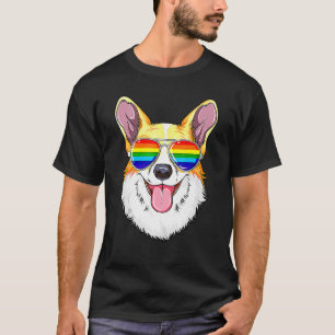 Corgi Gay Pride Flag Lgbt Rainbow Sonnenbrille Hun T-Shirt