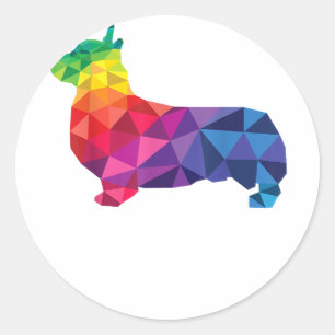 Corgi Gay Pride LGBT LGBTQ Rainbow Flag Hundeliebh Runder Aufkleber