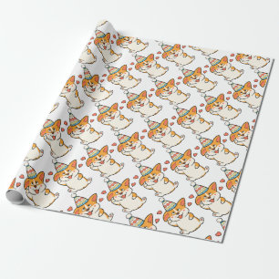 Corgi-Geburtstags-Party Geschenkpapier