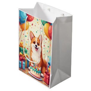 Corgi-Geburtstagsfeier Mittlere Geschenktüte