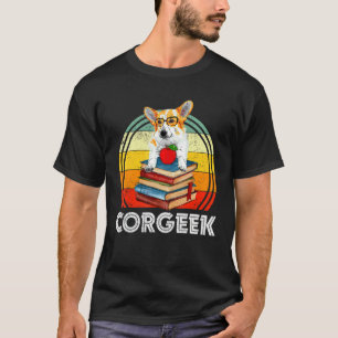 Corgi-Geek Corgeek-Buch Nerd-Hund T-Shirt