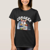 Corgi Geek Corgeek Buch T-Shirt (Vorderseite)