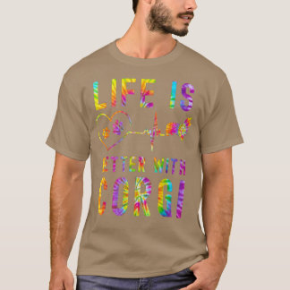 Corgi Gefärbte Krawatte Heartbeat Hippie Dog Kostü T-Shirt
