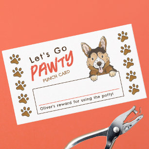 Corgi gehen wir Pawty Potty Training Punch Card Visitenkarte