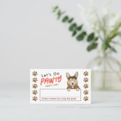 Corgi gehen wir Pawty Potty Training Punch Card Visitenkarte (Stehend Vorderseite)