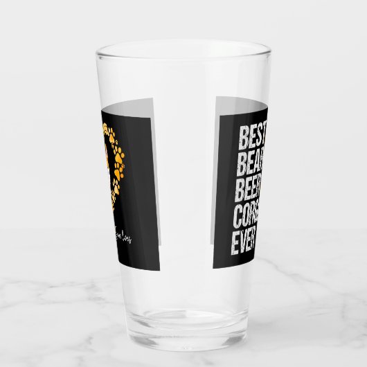 Corgi-Geschenk| Bester Bartbeer Lovin Corgi Vater  Glas (Rechts)