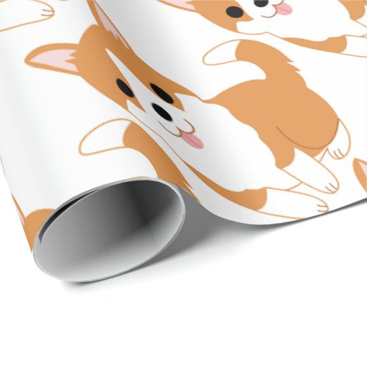 Corgi Geschenkpapier (Rolleneckpunkt)