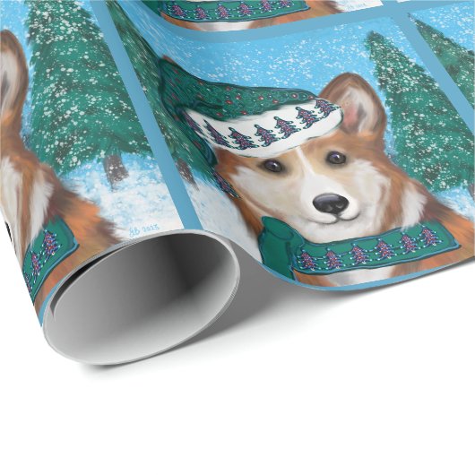Corgi Geschenkpapier (Rolleneckpunkt)