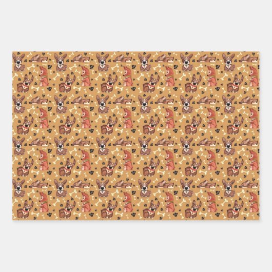 Corgi Geschenkpapier Set (Vorderseite 3)