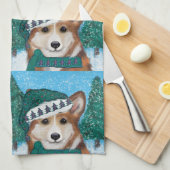 Corgi Geschirrtuch (Viertel Falte)