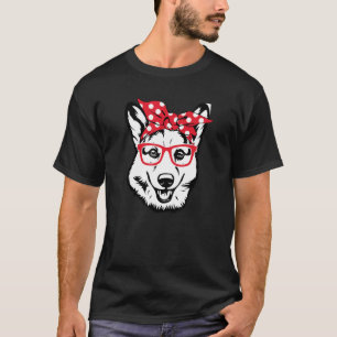 Corgi-Gesicht mit Schleife Niedlich T-Shirt