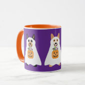Corgi Ghost Dogs Halloween Tasse (Vorderseite Links)