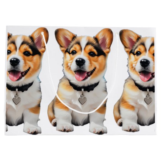 Corgi Gift Bag Große Geschenktüte (Rückseite)
