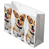 Corgi Gift Bag Große Geschenktüte (Vorderseite Schrägansicht)