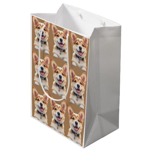 Corgi Gift Bag Mittlere Geschenktüte (Rückseite Schrägansicht)