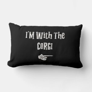 Corgi Gift Ich bin mit Corgi Hund Halloween-Kost Lendenkissen
