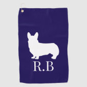 Corgi Gift Ideas Blue Navy Golfhandtuch (Vorderseite)