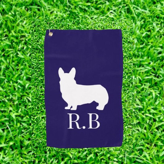 Corgi Gift Ideas Blue Navy Golfhandtuch