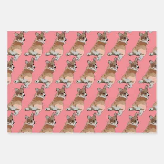 Corgi Gift Wrap Set Geschenkpapier Set (Vorderseite 3)