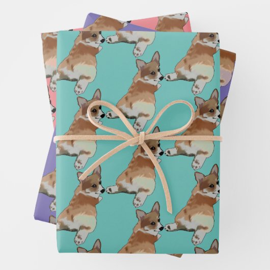 Corgi Gift Wrap Set Geschenkpapier Set (Beispiel)