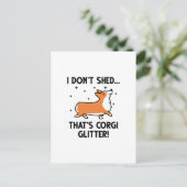 Corgi Glitzer Postkarte (Stehend Vorderseite)